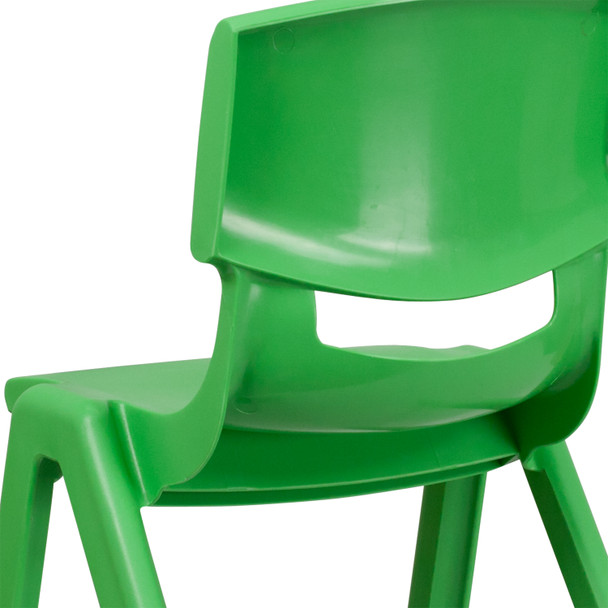 Whitney 4 Pack Green Plastic Stackable School Chair with 15.5'' Seat Height