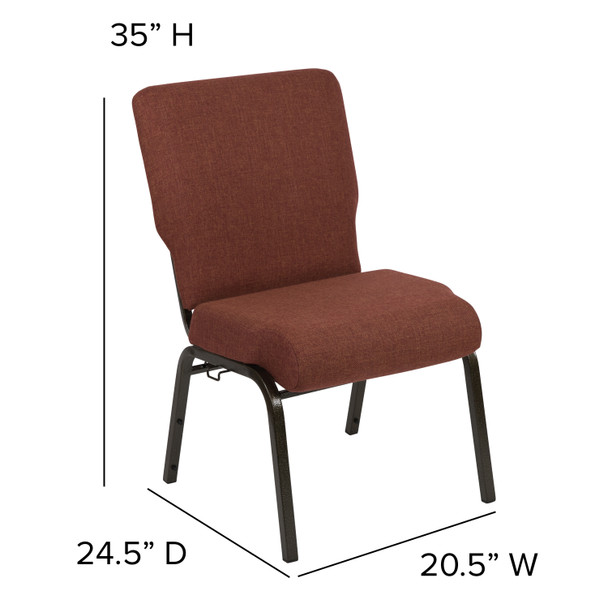 Advantage 20.5 in. Cinnamon Molded Foam Church Chair