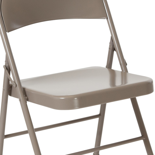 HERCULES Series Double Braced Gray Metal Folding Chair