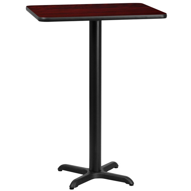 Stiles 24'' x 30'' Rectangular Mahogany Laminate Table Top with 22'' x 22'' Bar Height Table Base