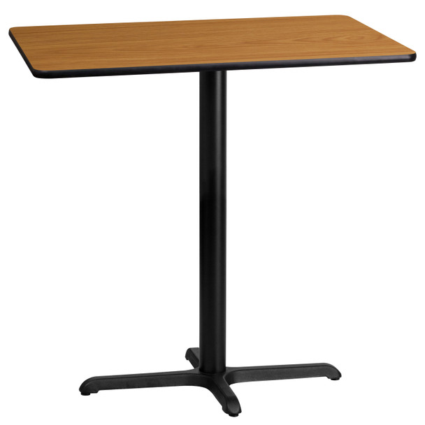 Stiles 24'' x 42'' Rectangular Natural Laminate Table Top with 23.5'' x 29.5'' Bar Height Table Base