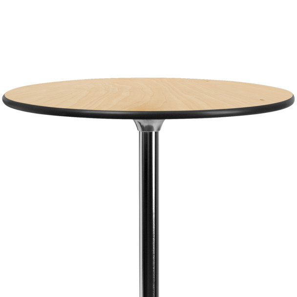 Lars 24'' Round Wood Cocktail Table with 30'' and 42'' Columns