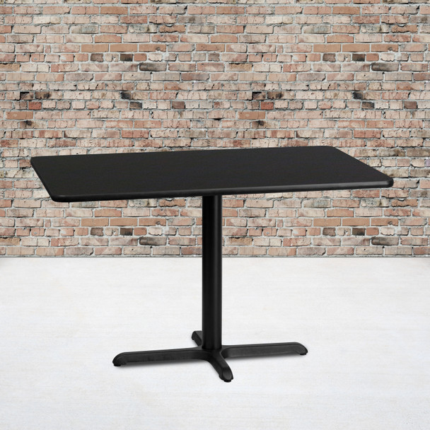 Stiles 30'' x 48'' Rectangular Black Laminate Table Top with 23.5'' x 29.5'' Table Height Base