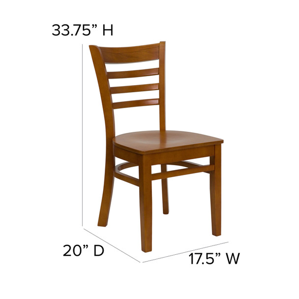 HERCULES Series Ladder Back Cherry Wood Restaurant Chair