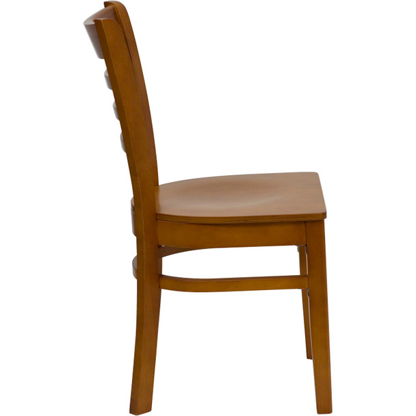 HERCULES Series Ladder Back Cherry Wood Restaurant Chair