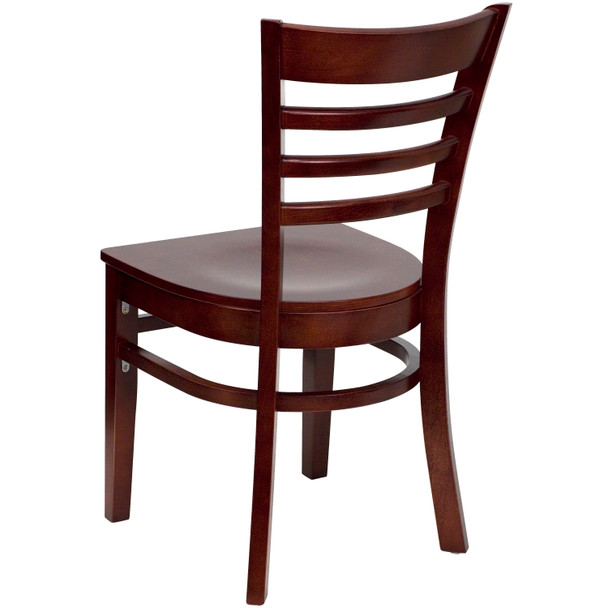 HERCULES Series Ladder Back Mahogany Wood Restaurant Chair