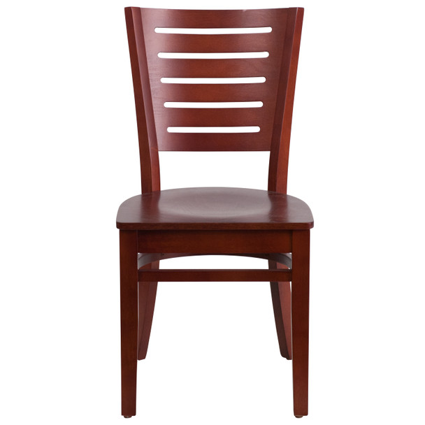 Darby Series Slat Back Mahogany Wood Restaurant Chair