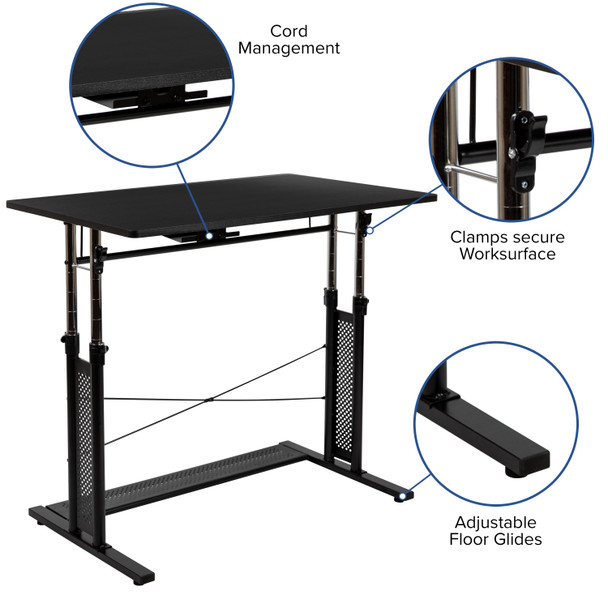 Stiles Work From Home Kit - Adjustable Computer Desk, Ergonomic Mesh Office Chair and Locking Mobile Filing Cabinet with Side Handles