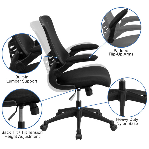 Stiles Work From Home Kit - Glass Desk with Keyboard Tray, Ergonomic Mesh Office Chair and Filing Cabinet with Lock & Inset Handles