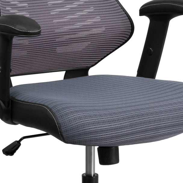 Kale High Back Designer Gray Mesh Executive Swivel Ergonomic Office Chair with Adjustable Arms