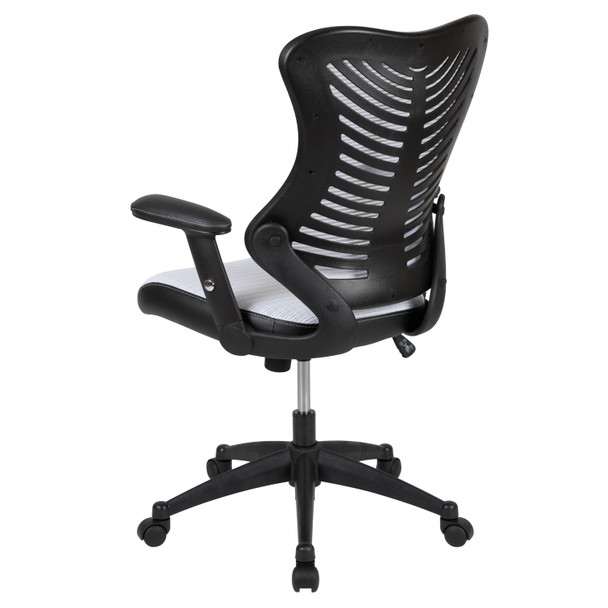 Kale High Back Designer White Mesh Executive Swivel Ergonomic Office Chair with Adjustable Arms