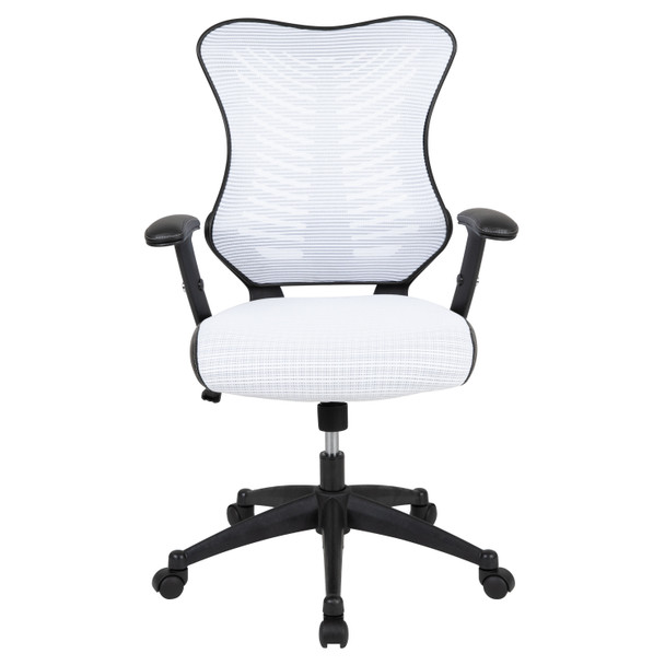 Kale High Back Designer White Mesh Executive Swivel Ergonomic Office Chair with Adjustable Arms