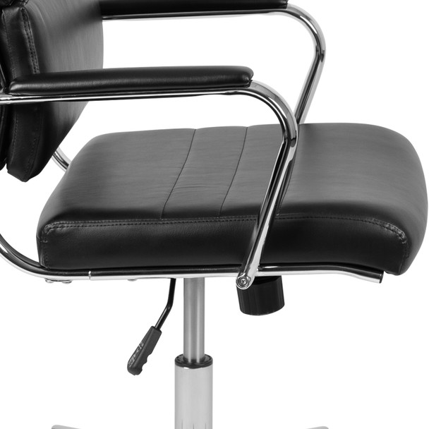 Hansel High Back Black LeatherSoft Contemporary Panel Executive Swivel Office Chair