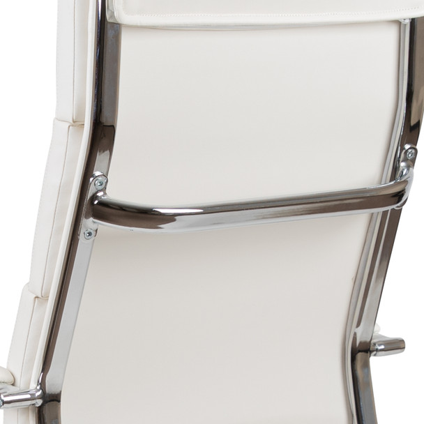 Hansel High Back White LeatherSoft Contemporary Panel Executive Swivel Office Chair