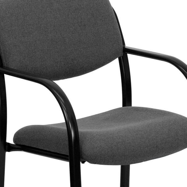 Richie Gray Fabric Executive Side Reception Chair with Sled Base