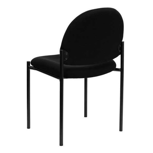 Tania Comfort Black Fabric Stackable Steel Side Reception Chair