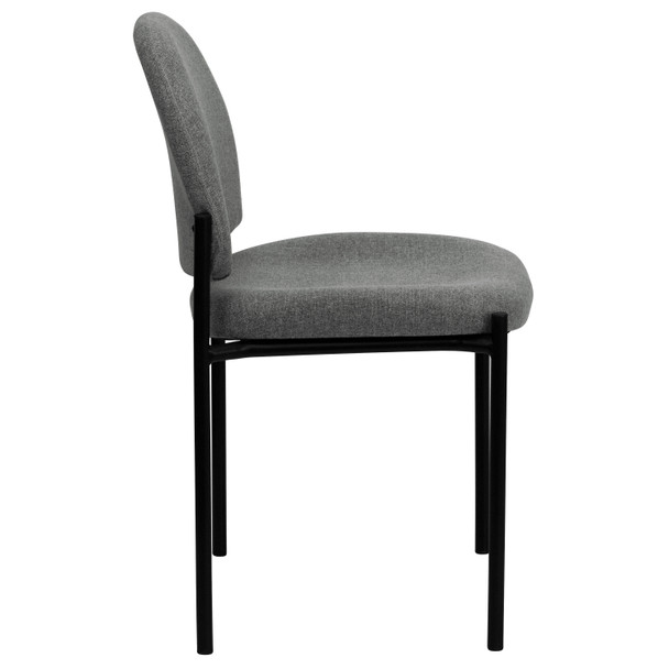 Tania Comfort Gray Fabric Stackable Steel Side Reception Chair