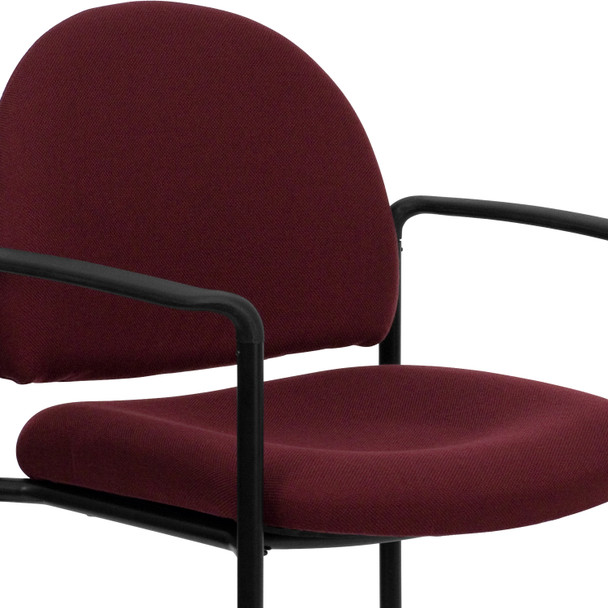 Tiffany Comfort Burgundy Fabric Stackable Steel Side Reception Chair with Arms