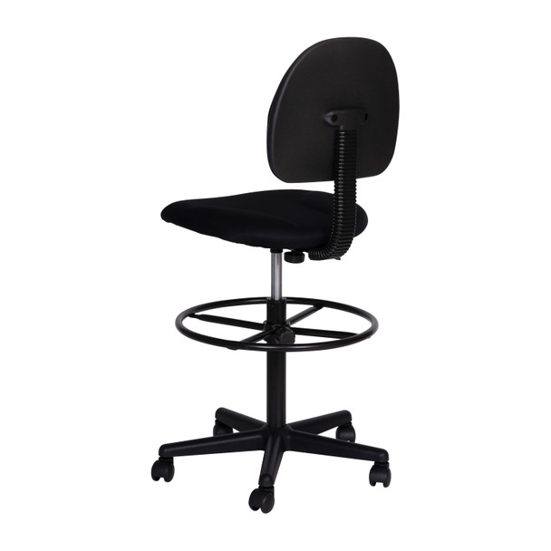 Bruce Black Fabric Drafting Chair (Cylinders: 22.5''-27''H or 26''-30.5''H)