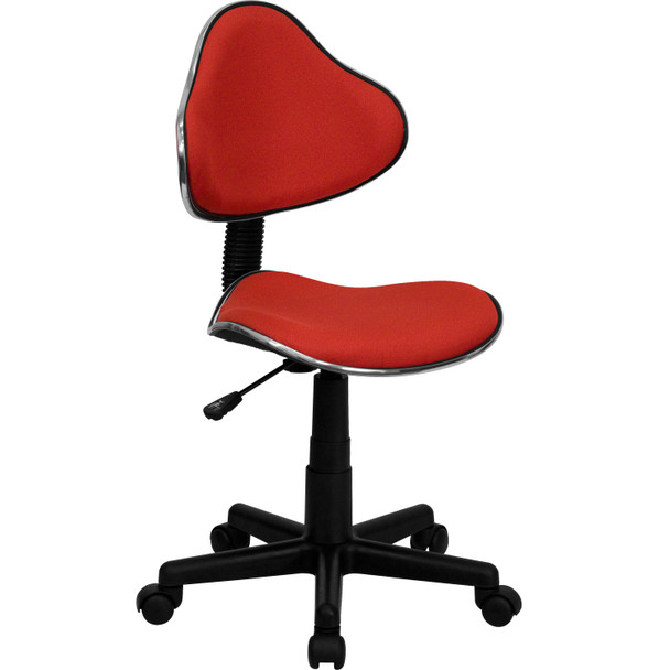 Whitney Red Fabric Swivel Ergonomic Task Office Chair