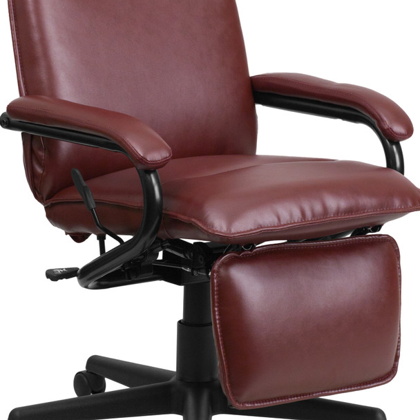 Robert High Back Burgundy LeatherSoft Executive Reclining Ergonomic Swivel Office Chair with Arms