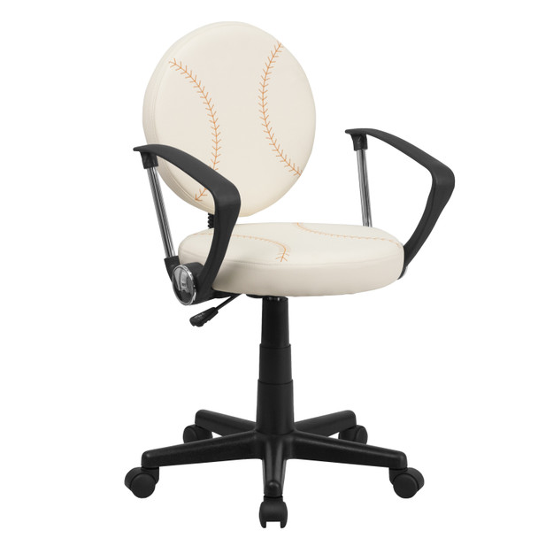 Jonathan Baseball Swivel Task Office Chair with Arms