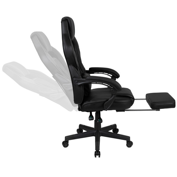 X40 Gaming Chair Racing Ergonomic Computer Chair with Fully Reclining Back/Arms, Slide-Out Footrest, Massaging Lumbar - Black