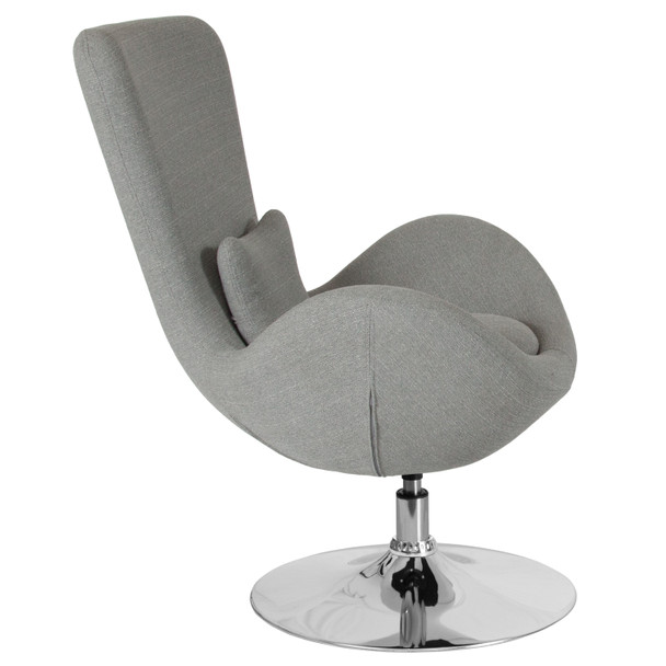 Egg Series Light Gray Fabric Side Reception Chair