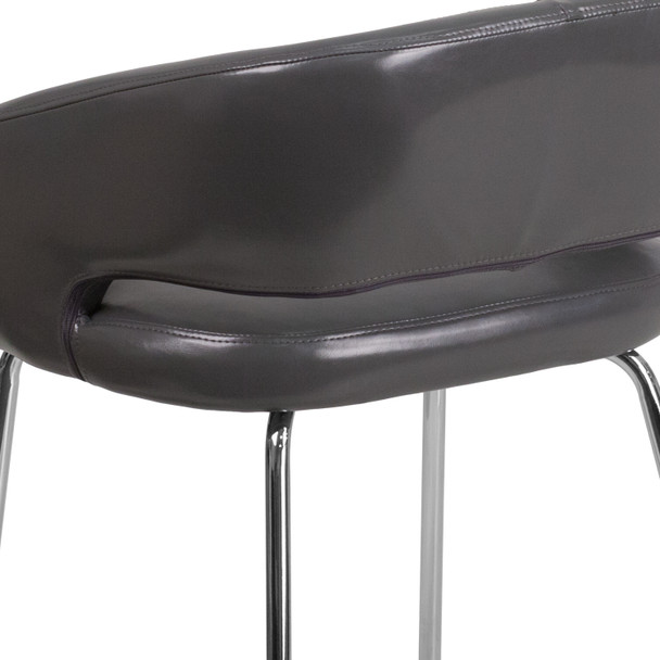 Fusion Series Contemporary Gray LeatherSoft Side Reception Chair