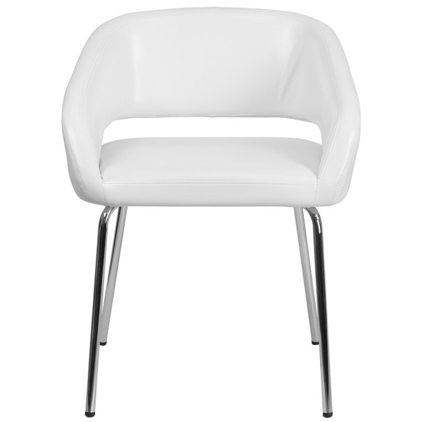 Fusion Series Contemporary White LeatherSoft Side Reception Chair