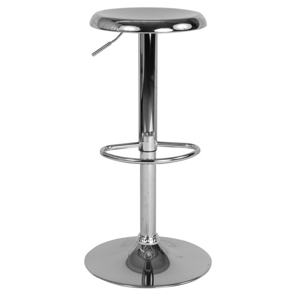 Madrid Series Adjustable Height Retro Barstool in Chrome Finish