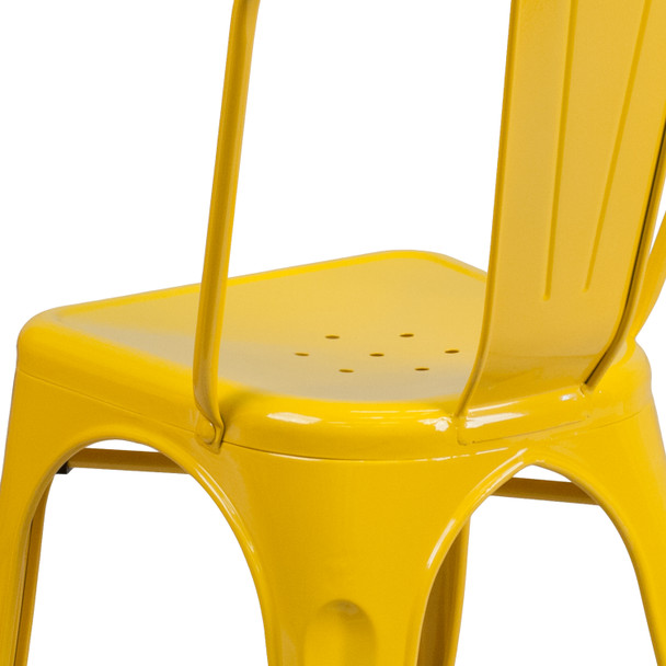 Perry Commercial Grade Yellow Metal Indoor-Outdoor Stackable Chair