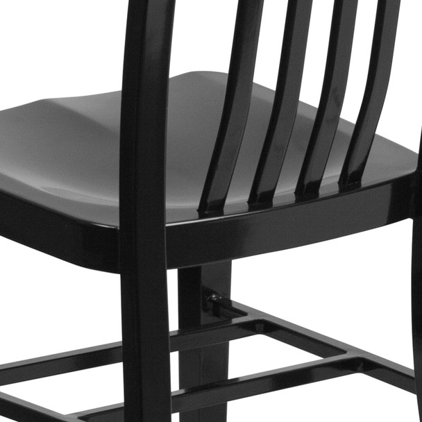 Gael Commercial Grade Black Metal Indoor-Outdoor Chair