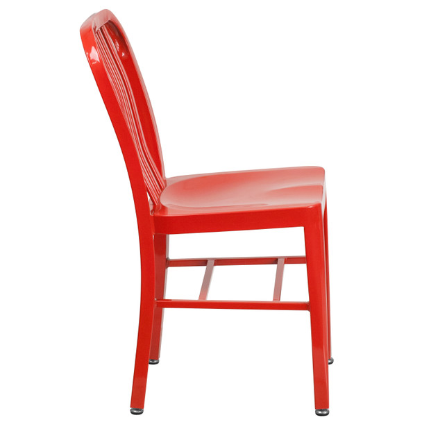 Gael Commercial Grade Red Metal Indoor-Outdoor Chair