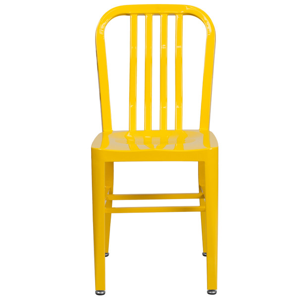 Gael Commercial Grade Yellow Metal Indoor-Outdoor Chair