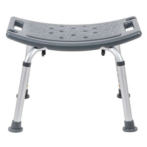 HERCULES Series Tool-Free and Quick Assembly, 300 Lb. Capacity, Adjustable Gray Bath & Shower Chair with Non-slip Feet