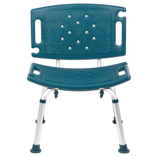 HERCULES Series Tool-Free and Quick Assembly, 300 Lb. Capacity, Adjustable Navy Bath & Shower Chair with Extra Large Back