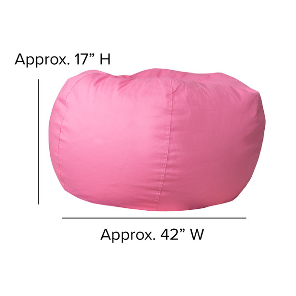 Duncan Oversized Solid Light Pink Refillable Bean Bag Chair for All Ages