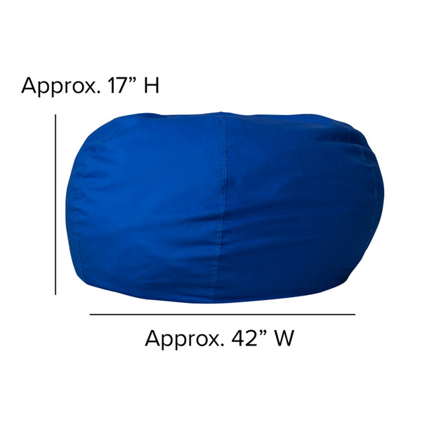 Duncan Oversized Solid Royal Blue Refillable Bean Bag Chair for All Ages