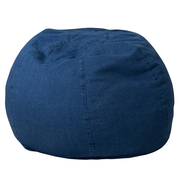 Dillon Small Denim Refillable Bean Bag Chair for Kids and Teens