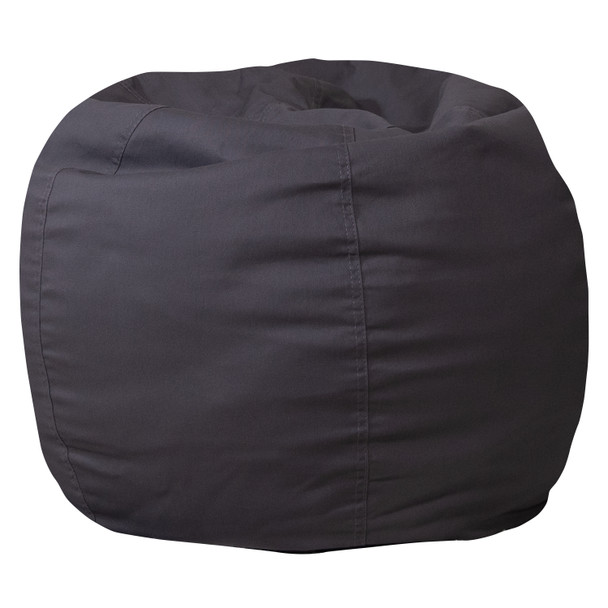 Dillon Small Solid Gray Refillable Bean Bag Chair for Kids and Teens