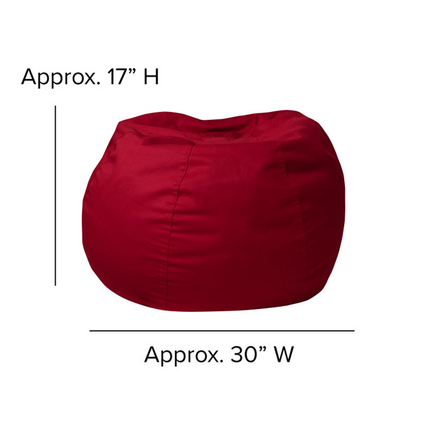 Dillon Small Solid Red Refillable Bean Bag Chair for Kids and Teens