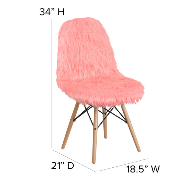 Calvin Shaggy Dog Hermosa Pink Accent Chair