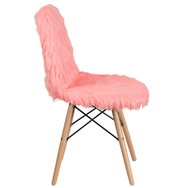 Calvin Shaggy Dog Hermosa Pink Accent Chair