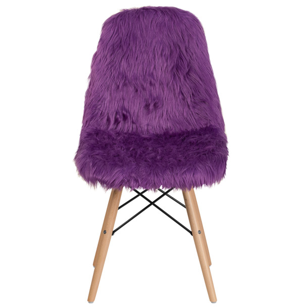 Calvin Shaggy Dog Purple Accent Chair