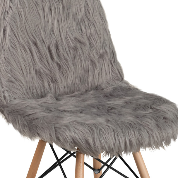 Calvin Shaggy Dog Charcoal Gray Accent Chair