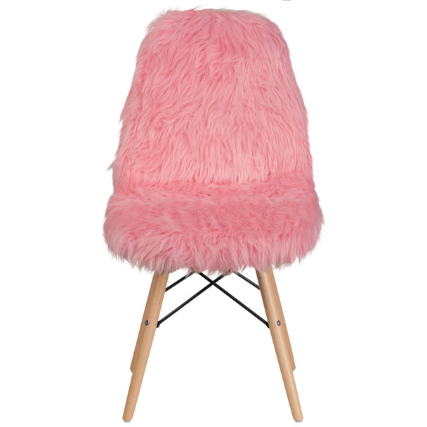 Calvin Shaggy Dog Light Pink Accent Chair