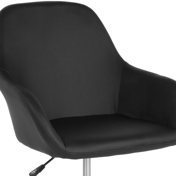 Cortana Home and Office Mid-Back Chair in Black LeatherSoft