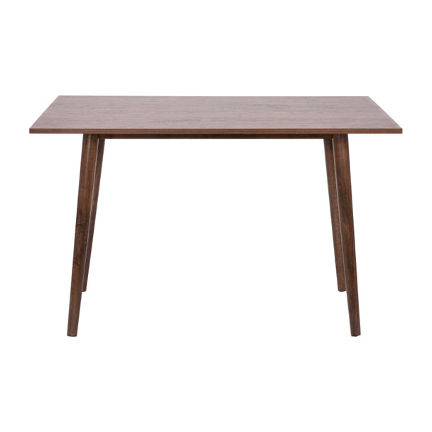 Hatfield 47 Inch Mid-Century Modern Wood Dining Table, Wood Kitchen Table, Dark Walnut