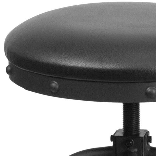 Carrington 24'' Counter Height Stool with Swivel Lift Black LeatherSoft Seat